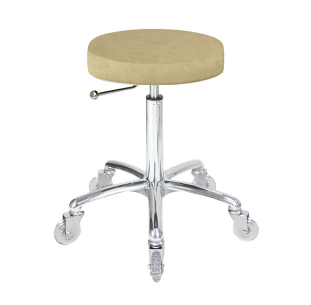 Turbo Stool Sand - Chrome Base - Clear Castor Wheels