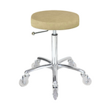 Turbo Stool Sand - Chrome Base - Clear Castor Wheels