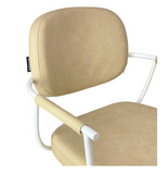 Chelsea Sand Upholstery - White Frame Styling Chair - Hydraulic