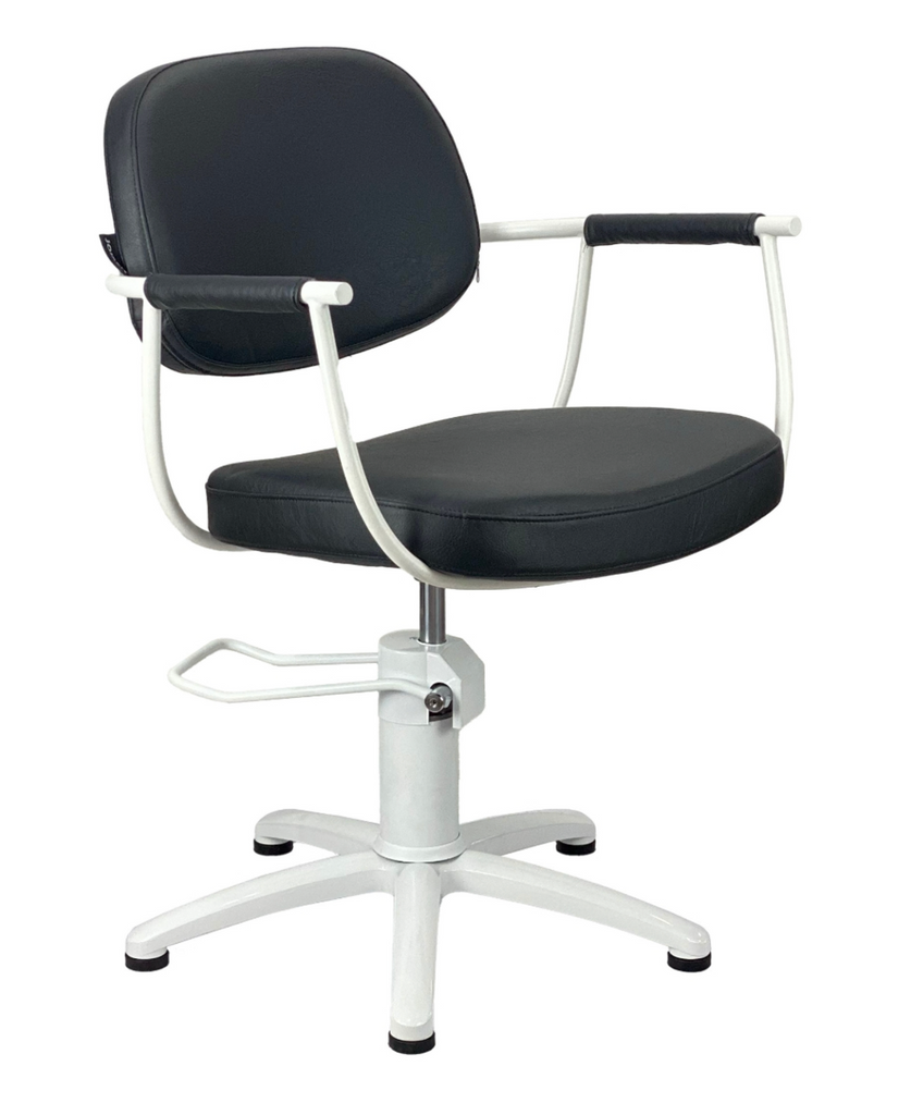 Chelsea Black Upholstery - White Frame Styling Chair - Hydraulic