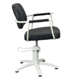 Chelsea Black Upholstery - White Frame Styling Chair - Hydraulic