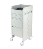 Fusion White 4 Drawer Salon Trolley - White - Clear Castor Wheels