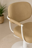 Chelsea Sand Upholstery - White Frame Styling Chair - Hydraulic