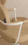 Chelsea Sand Upholstery - White Frame Styling Chair - Hydraulic