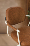 Chelsea Tan Upholstery - White Frame Styling Chair - Hydraulic
