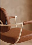 Chelsea Tan Upholstery - White Frame Styling Chair - Hydraulic